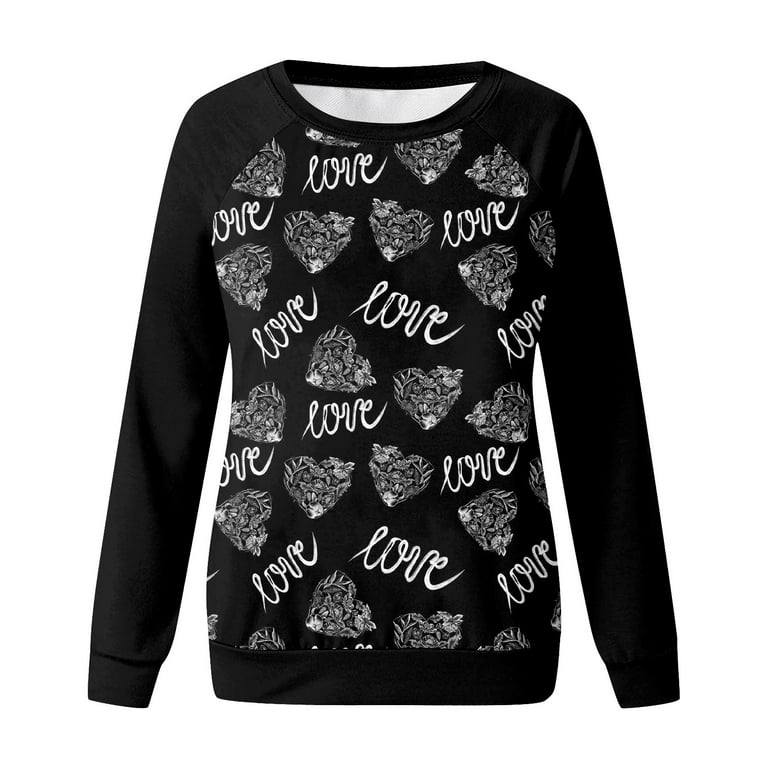 Fashion Top Loose Long Women T-Shirt Pullover Print Sleeve Cat,Outlet Deals  Overstock Clearance, for Pets,Today's Deals of The Day Prime,My Recent  Orders Black