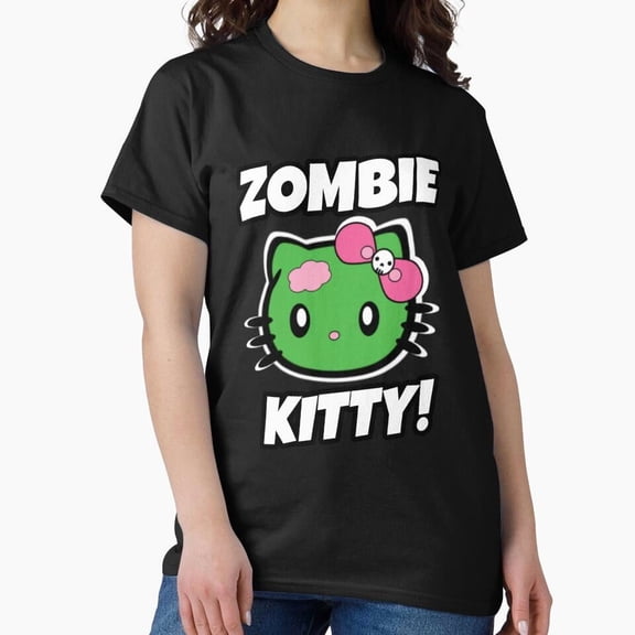 Zombie Kitty Emo Scene Kid Early 2000s Aesthetic H19780 T-Shirt, for Men and Women, Up to Size 5XL