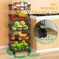 thumbnail image 2 of Fruit Basket for Kitchen Stackable Fruit Vegetable Storage Baskets with Wheels Metal Wire Storage Basket Organizer Cart for Kitchen Livingroom Diningroom Office, 2 of 9