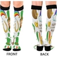 thumbnail image 2 of GZHJMY 1 Pair St. Patrick's Day Clover Compression Socks for Women Men, Knee High Stockings for Athletic Sports,Running,Travel, 2 of 7