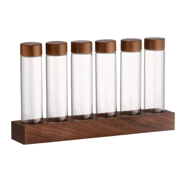 Tarro de café en grano, tubos de almacenamiento de granos de café, contenedores de café con estante, dispensador de granos de café para cafetería,