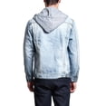 thumbnail image 4 of Victorious Men's Hoodie Layered Distressed Denim Jacket with Removable Hood DK109 - ICE - Small, 4 of 7