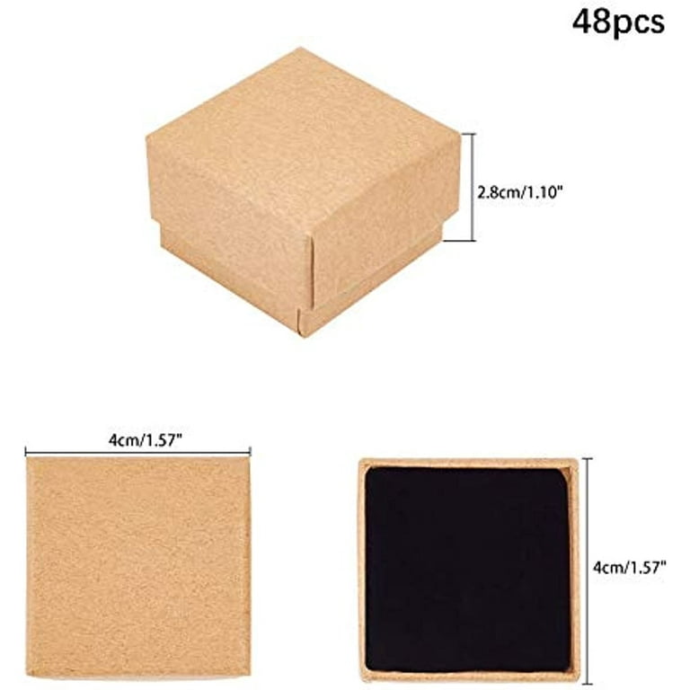 48 Pack Ring Box 1.5x1.5x1.1 Inch Jewelry Gift Boxes Christmas Box Square  Cardboard Jewelry Box with Foam Small Earring Packing Box for Valentine  Weddings Birthdays Christmas Business 