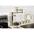 thumbnail image 3 of Kingston Brass KS8702ZX Millennium Deck Mount Pot Filler Faucet, Polished Brass, 3 of 8