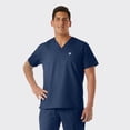 thumbnail image 2 of SPECTRUM UNIFORMS Scrubs Top Doctor & Nurse Coat Yoga Unisex V-Neck Ideal for Medical Professionals Hospital and Lab Workwear Navy Blue, 2 of 4