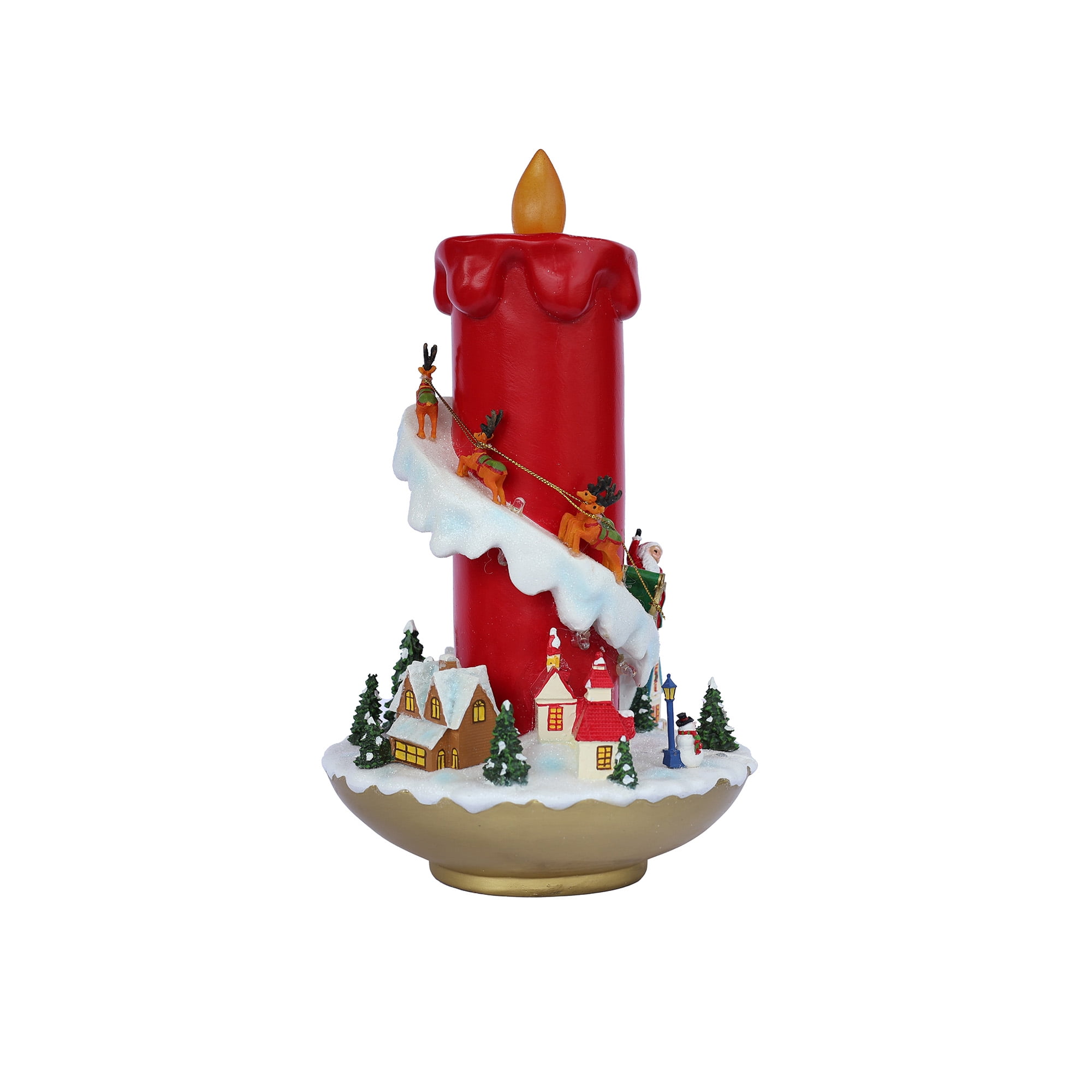 13in Lighted Christmas Candle Decor Battery Operated Indoor Use Only