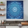 thumbnail image 4 of Blue Flowers Sheer Curtains 63 Inches Long, Farmhouse Boho Middle Century Floral Art Light Filering Curtains, Breathable Simi Curtain Privacy Drapes for Living Room Bedroom Window Treatment, 4 of 9