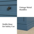 thumbnail image 2 of FIAKOA Farmhouse Night Stand with Charging Station, Rustic Bed Side Table w/ 3 Drawers for Livingroom, Blue, 2 of 8