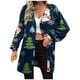 thumbnail image 2 of Pntutb moda mujer Navidad estampado suelto manga larga cárdigan otoño abrigo blusa Rollbacks Pntutb Pntutb-3107, 2 of 6