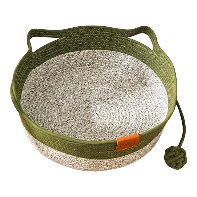 TIELUTT Cat Woven Cat Bed Rope Weaving Pet Handwoven Breathable Durable Natural Rattan Cats outside Decorations Metal Large Wren Squirrel for outside Winter Pet Nesting Materials for