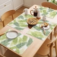 thumbnail image 5 of Sage Green Leaves Placemats Set of 8 Summer Botanical Palm Leaf Place Mats Indoor Wipeable Table Mats Washable Cloth Dining Table Placemats for Kitchen Holiday Party Home Decor 13x19 Inch, 5 of 9