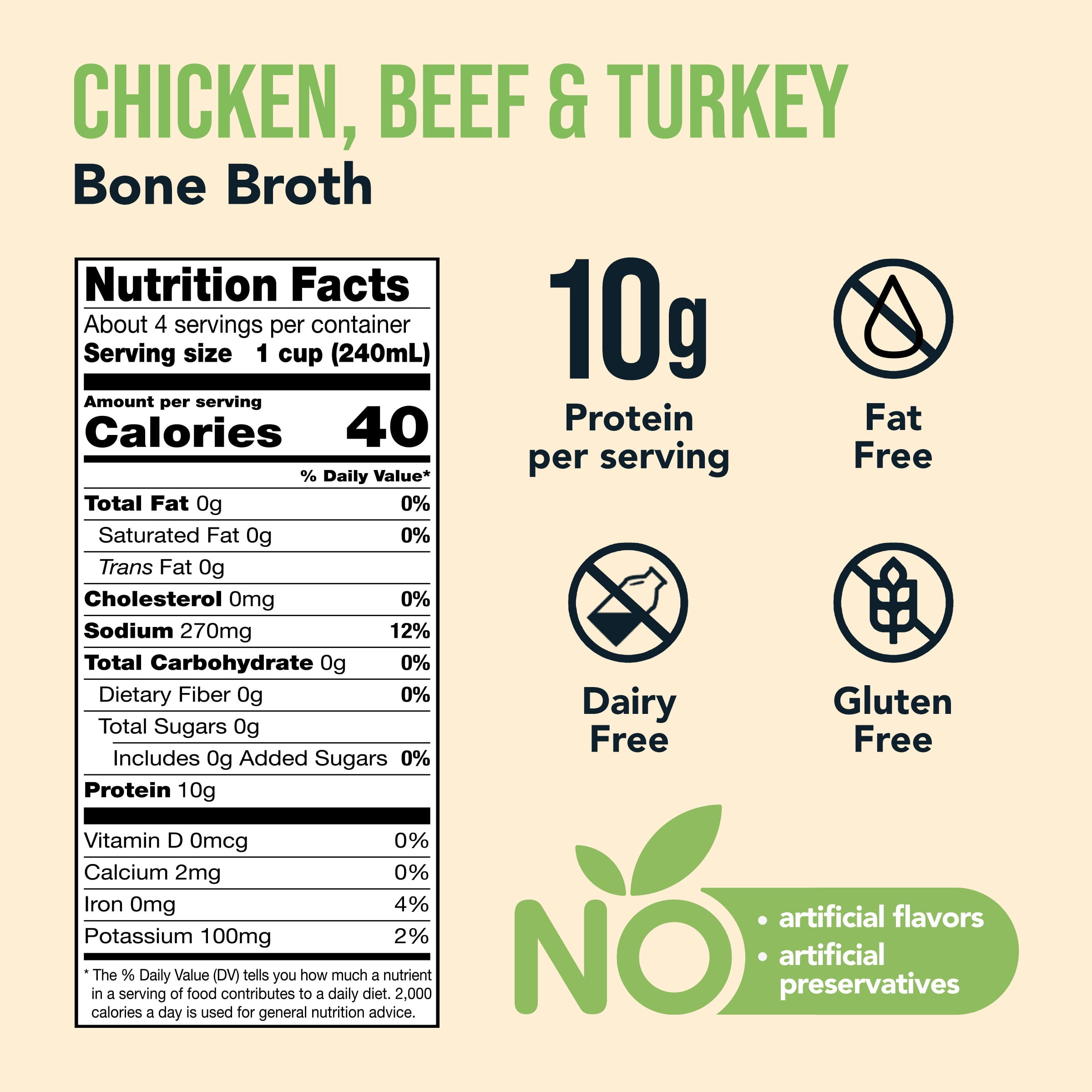 Imagine Chicken Beef &Turkey Bone Broth, 32 fl oz Carton