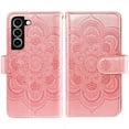 thumbnail image 6 of Compatible with Samsung Galaxy S23 5G Wallet Phone Case and Tempered Glass Screen Protector Flower Faux Leather Flip Credit Card Holder Stand Zipper Cell Cover for S 23 23S SM-S911U 6.1 inch Pink, 6 of 9
