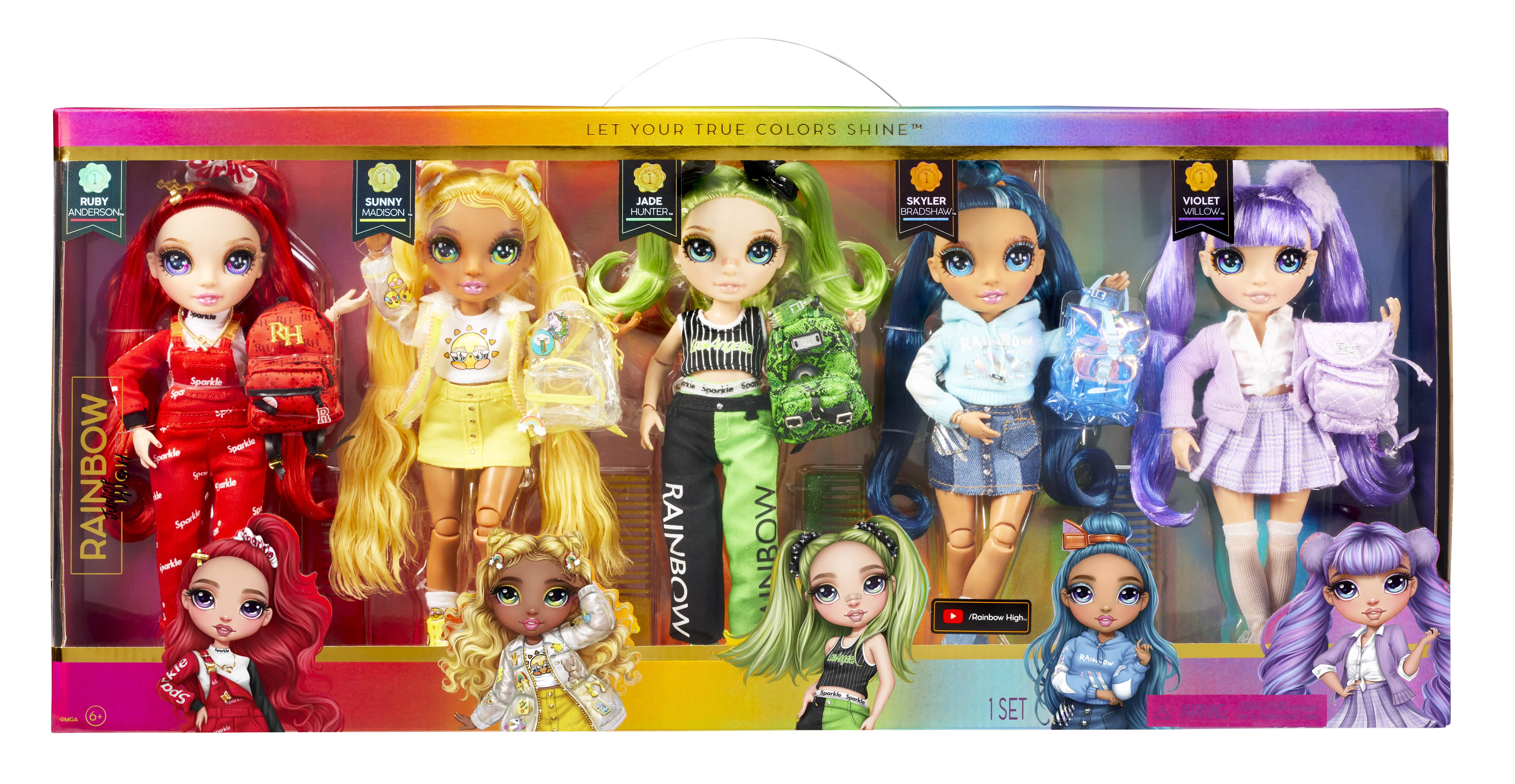 Rainbow High Exclusive with 5 Jr High Fashion Doll Favorites Ages 4 & up