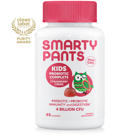 SmartyPants Kids Probiotic Complete Gummies, Strawberry Creme, 45