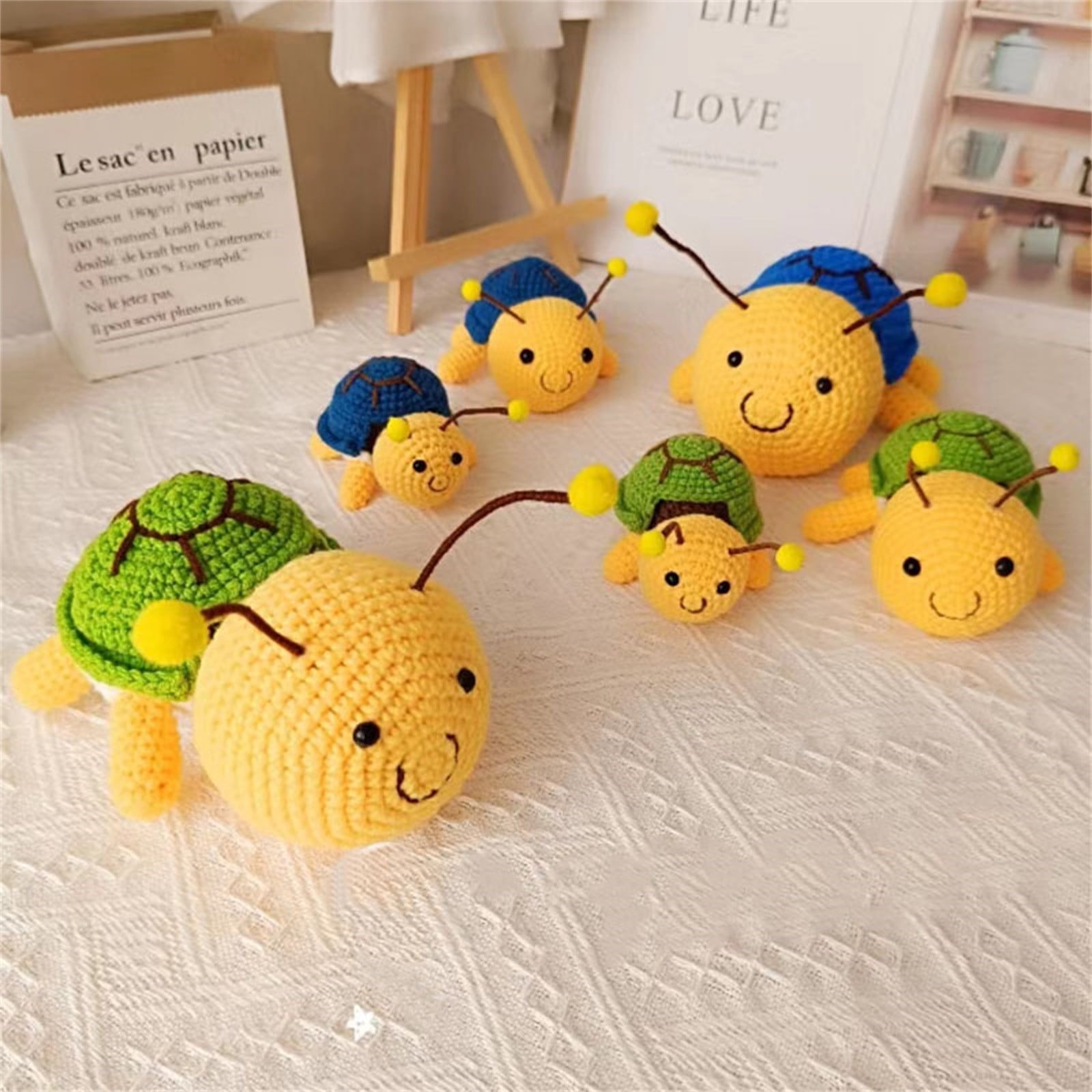 tsobrush turtle bee crochet kit for beginners - diy cute