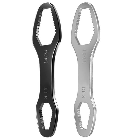 2Pcs Universally Adjustable Double Ended Wrench Spanner Tool Set for Auto Repair and Household Use from 8 to 24mm Nut
