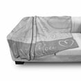 thumbnail image 3 of Hearts Soft Flannel Fleece Throw Blanket, Romantic Hand Drawn Doodle Heart Shapes I Love You Phrase and Border, Cozy Plush for Indoor and Outdoor Use, 70" x 90", Pale Grey White Grey, by Ambesonne, 3 of 6