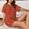 thumbnail image 4 of Sikiie Pizza Cartoon Womens Pajama Sets Short Sleeve Top With Pants Sleepwear 2 Piece Lounge SetX-Large, 4 of 6