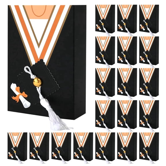 Graduation Cap Candy Boxes Paper Treat Holders Black Drawer Style Party Favor Boxes for Graduation Celebration Packing