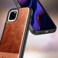 thumbnail image 4 of Nagebee Case for iPhone 11 Pro Max, with Tempered Glass Screen Protector, Premium Cowhide Leather Hybrid Defender Protective Shockproof Rugged Durable Phone Cover, 4 of 5