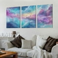 thumbnail image 2 of Ullo0ord  Abstract Romantic Color Picture Canvas Wall Art, Inch Blue and Purple Nebula Acrylic Paint Prints Artwork Wall Decor, Gallery Wrapped Modern Art Deco, 2 of 4