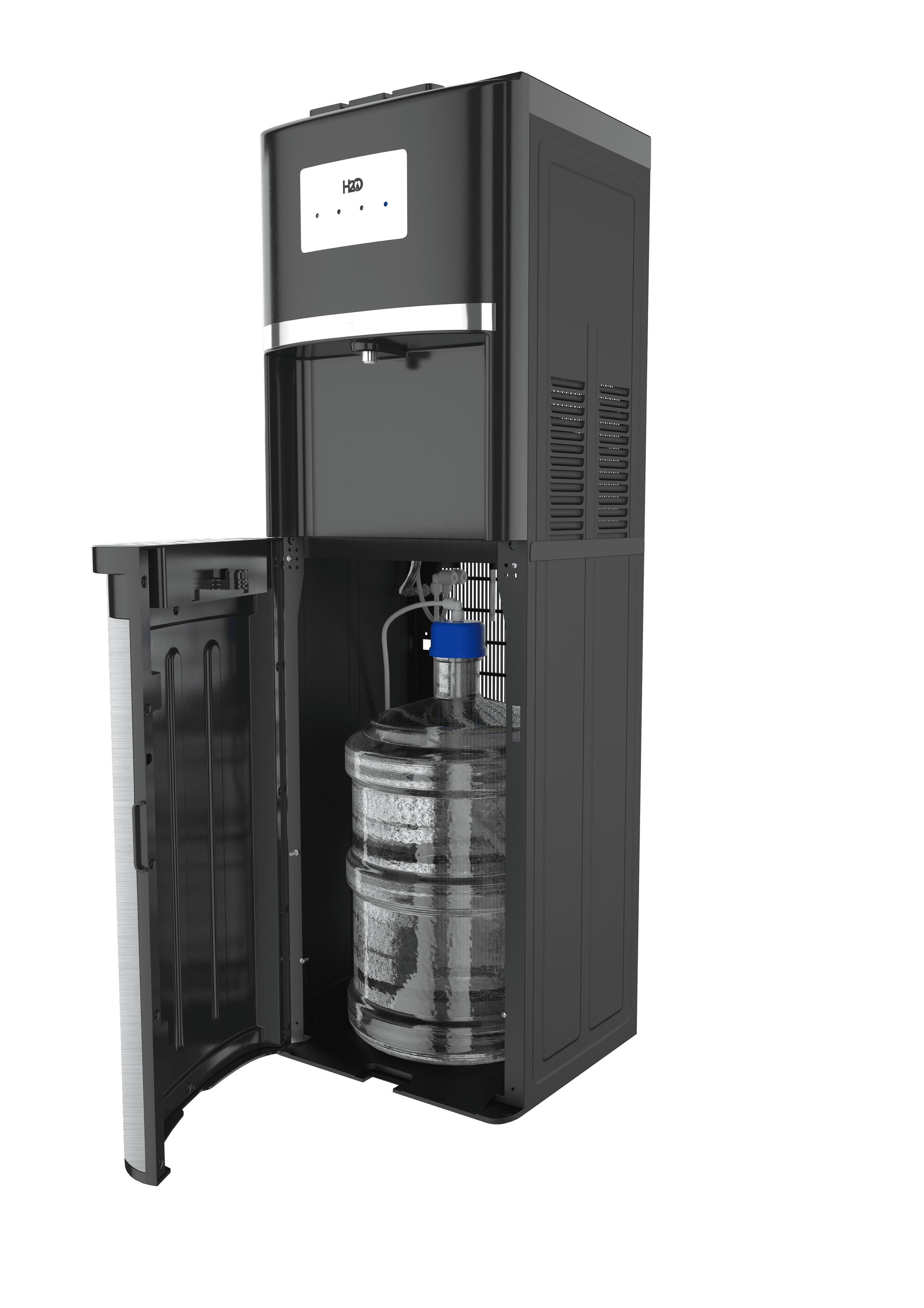 H2O-72T Bottom Load Water Dispenser in Black, Providing 40-48° F Cold Water, h2o,  41.8 inch