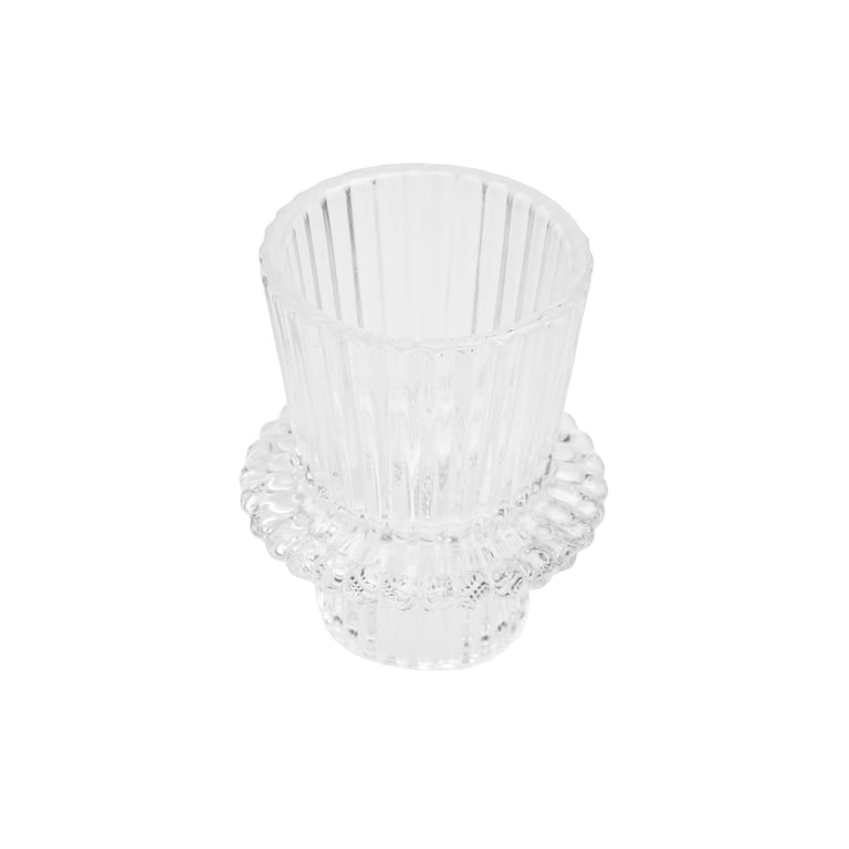 Mainstays Clear Glass Ribbed Taper Candleholder, 3-Piece Set photo 5