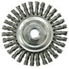 Radnor 4'' X 5/8'' - 11 Carbon Steel Stringer Bead Twist Knot Wire Wheel Brush For Use On Small Angle Grinders