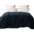 thumbnail image 6 of Exclusivo Mezcla Plush Fuzzy Fleece Twin Size Blanket, Super Soft Fluffy and Thick Blankets (Navy Blue, 90"x66"), 6 of 7