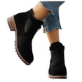 thumbnail image 3 of WEAIXIMIUNG Booties Women's Fall Vintage Solid Color Plus Size Suede Heel Belt Buckle Ankle Boot, 3 of 8
