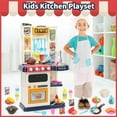 thumbnail image 6 of RUVINCE Kids Kitchen Playset for Toddler with Chef, Play Kitchens, Blue, Plastic, 6 of 7