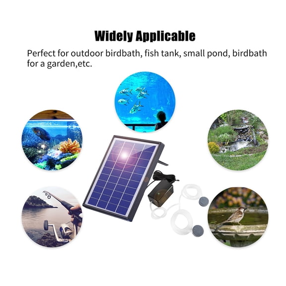 Oxygenation pump, Pool Fish Aerator Air Pump Pool Pond Solar Pump Fish Bubble Stones Fish 2 Air Bubble Yaliya With Pipe 2 Solinder Huiop 6w