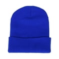 thumbnail image 1 of POINTERTECK Men Women Solid Color Warm Woolen Knitted Cap Fluorescent Cuffed Beanie Hat, 1 of 7