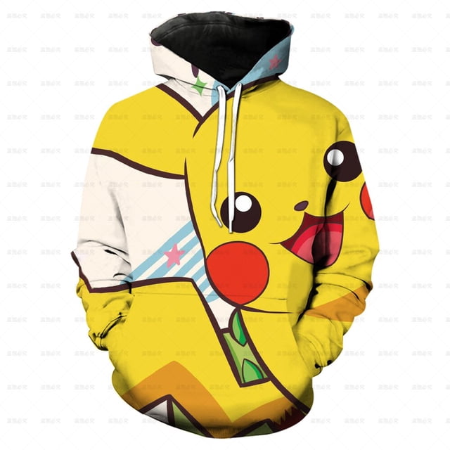 Niño y niña 3D otoño Pokemon moda dibujos animados sudaderas con capucha Hip Hop Streetwear Casual manga larga niño niña 3D impreso sudaderas 100 Gao Jinjia LED