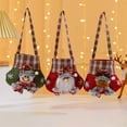 thumbnail image 6 of Oiur Non-woven Cartoon Santa Claus Snowman Elk Christmas Candy Bag Plaid Pattern Eve Handheld Gift Bag Christmas Tote Candy Bag, 6 of 8