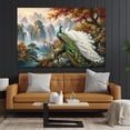 thumbnail image 7 of Autumn Mountain Peacock Wall Art Canvas Prints,White and Green Peacocks Perched on Tree Branch with Waterfall Landscape,Decorative Poster for Bedroom Living Room--, 7 of 7