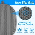 thumbnail image 4 of Hootek Silicone Pot Holders, High Heat Resistance, Waterproof, Non-Slip Large Hot Pads with Pocket, 2-in-1 Oven Mitts & Pot Holders, Machine Washable, BPA-Free, 500°F Heat Protection for Kitchen, Grey, 4 of 6