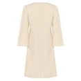 thumbnail image 4 of YiZYiF Robe de Soirée à Volants Manches Courtes Superposée Col Rond Robe Formelle pour Mariage Femmes Champagne S, 4 of 6
