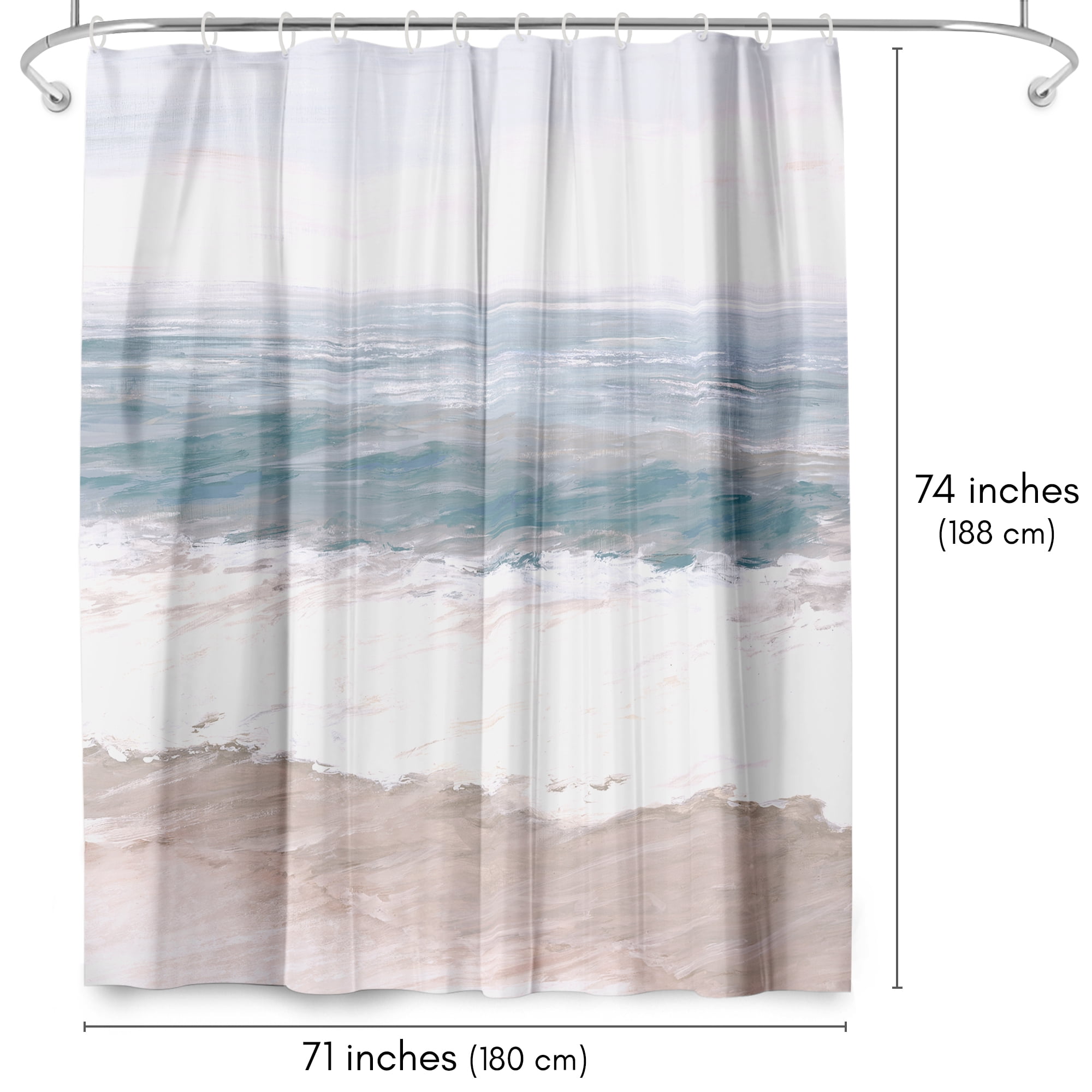 Americanflat 71" x 74" Shower Curtain, Warm Waves by PI Creative Art