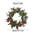 thumbnail image 4 of MTBLYS Corona navideña artificial con bayas rojas|piñas y follaje verde|Anillo decorativo para puerta de entrada o ventana|Guirnalda de plástico de 34 cm (13|4 pulgadas), 4 of 7