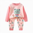 thumbnail image 3 of TOWED22 Toddler Boy Clothes Fall Outfits Color Block Striped Long Sleeve Sweatshirts and Long Pants 2Pcs Boys Clothing Size:3-6 M,Color:Pink, 3 of 3
