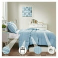 thumbnail image 4 of saney Pre Washed Down Alternative Comforter Set - Reversible Chic Quilt Design - Box Stitched with 4 Corner Tabs - Lightweight for All Season - Blue Duvet Comforter with 2 Pillow Shams, 4 of 7