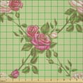 thumbnail image 2 of Ambesonne Floral Fabric by the Yard Microfiber, Vintage Rose Flowers Bunches, 1 Yard, Khaki Blush Pink, 2 of 2