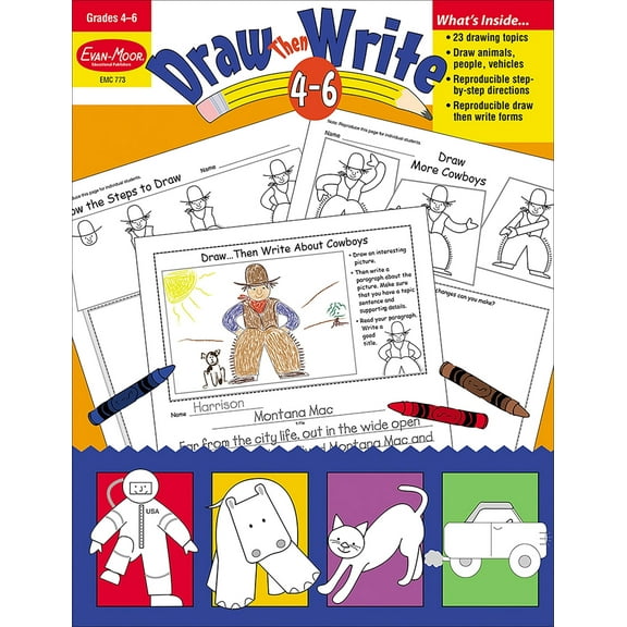 Evan-Moor Draw…Then Write, Grade 1 - 3 Teacher Resource