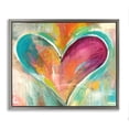thumbnail image 5 of Stupell Industries Abstract Colorful Textural Heart Painting Luster Gray Framed Floating Canvas Wall Art, 24x30, by Kami Lerner, 5 of 5