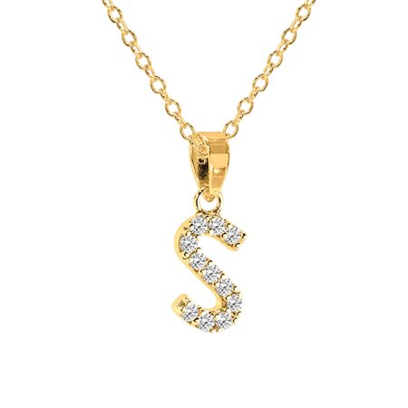 Personalized Cubic Zirconia Initial Pendant