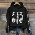 thumbnail image 3 of Skeleton Halloween Hoodies for Women 2025 Long Sleeve Funny Skeleton Graphic Hoodie Sweatshirt Pullover Tops, 3 of 4