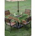 thumbnail image 4 of Outdoor Tablecloth with Umbrella Hole and Zipper, Golf Balls Waterproof Patio Tablecloth for Dining 60''x60'', Green Sports Art Truck Brown Lattice Wipeable Table Cover for Picnic BBQ Party Patio, 4 of 9