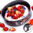 thumbnail image 4 of Non-stick Springform Pan，Leakproof Cake Pan with Flat Bottom, for 1/2 Recipe Portion, Round Baking Pan, Leakproof, Non-stick Coated - Black, 4 of 9